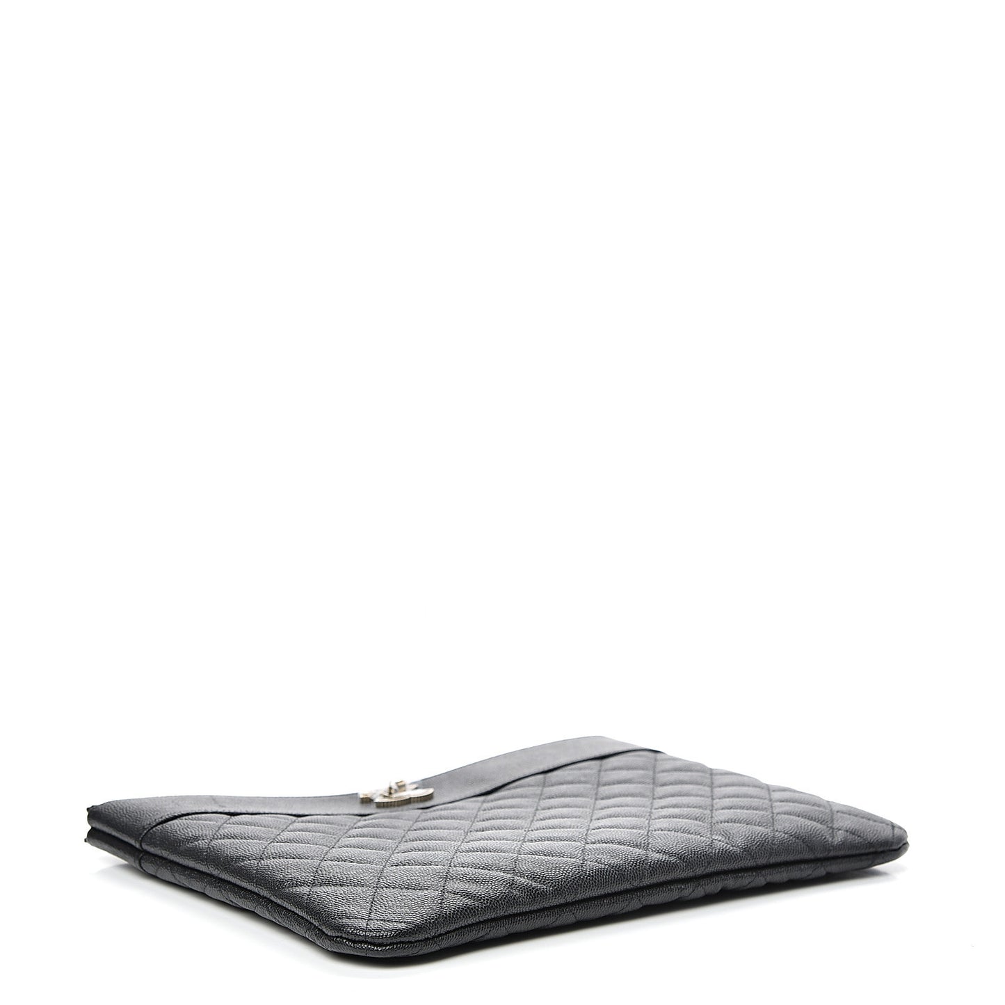 Caviar Quilted Medium Vintage Mademoiselle Cosmetic Case Black