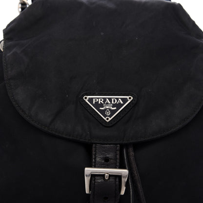 Prada Tessuto Nylon Vela Chain Backpack Black 9 of 9