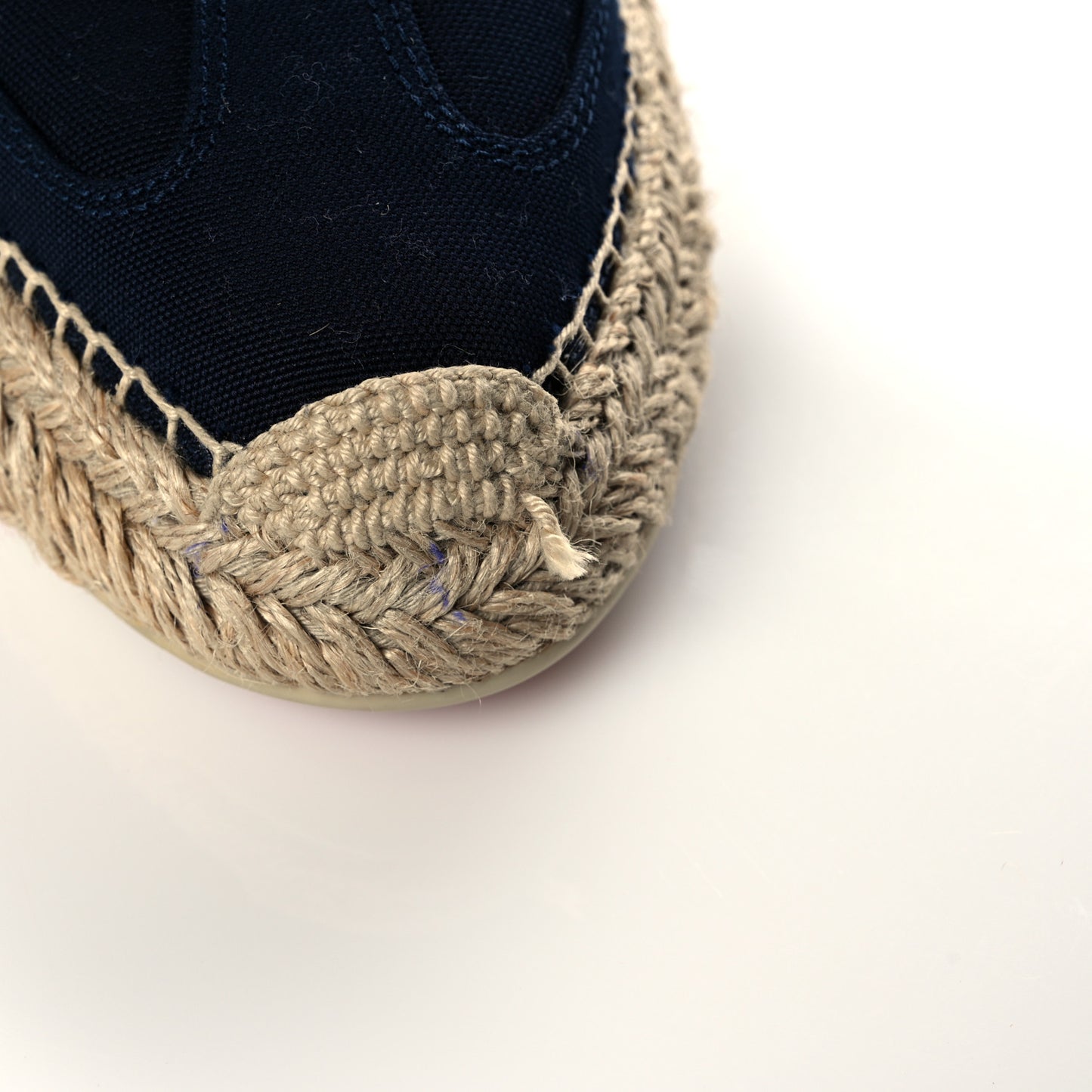 Toile Calfskin Espasneak Flat Sneaker 39 Navy