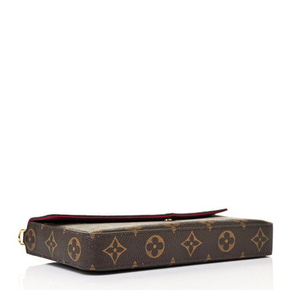 Louis Vuitton Monogram Pochette Felicie Chain Wallet Fuchsia 5 of 10