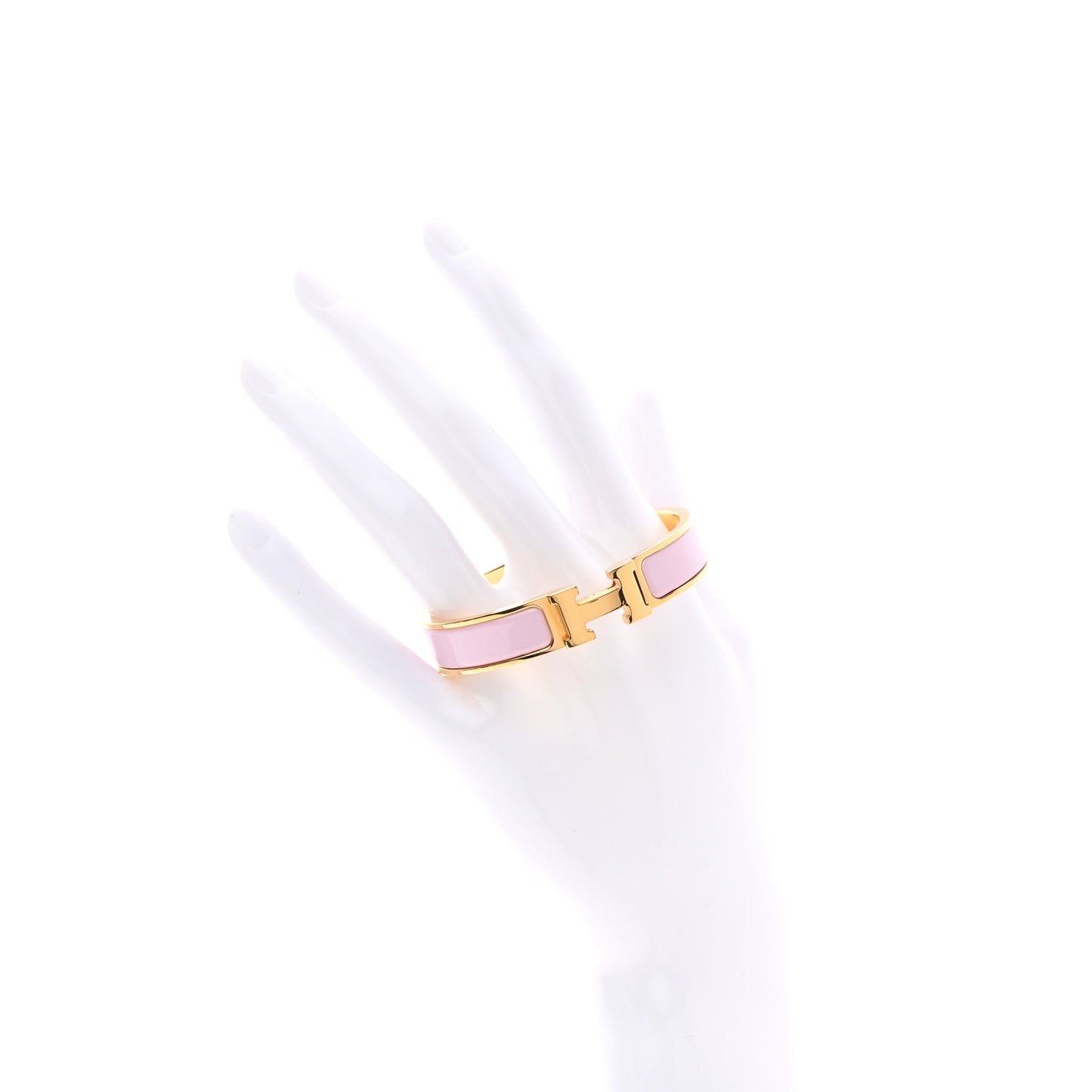 Enamel Narrow Clic Clac H Bracelet PM Rose Nacarat