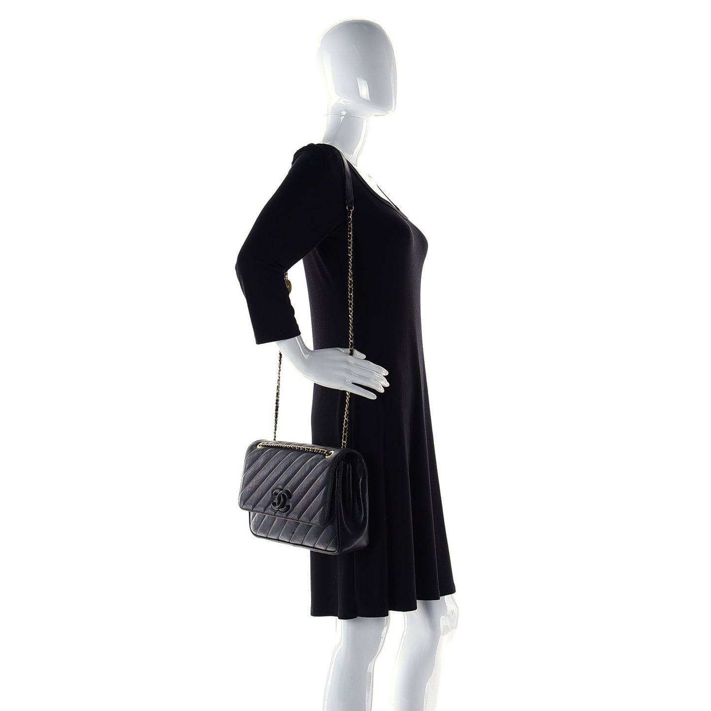 Lambskin Quilted Jumbo Coco Vintage Flap Black