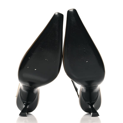 Saint Laurent Patent Calfskin Blake 110 Slingback Pumps 40 Amber Green 6 of 8