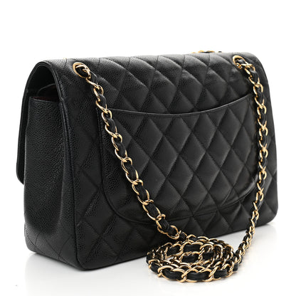 Chanel Caviar Quilted Jumbo Double Flap Black 3 of 12
