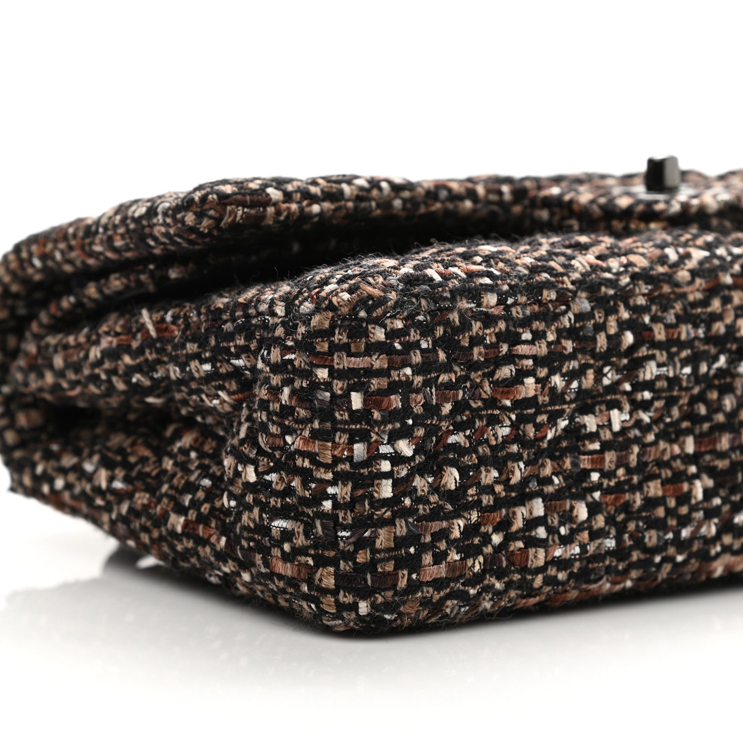 Chanel Tweed Quilted Medium Double Flap Brown 17 of 23
