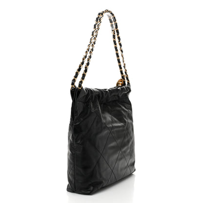 Chanel Shiny Calfskin Quilted Small Chanel 22 Black 4 of 11