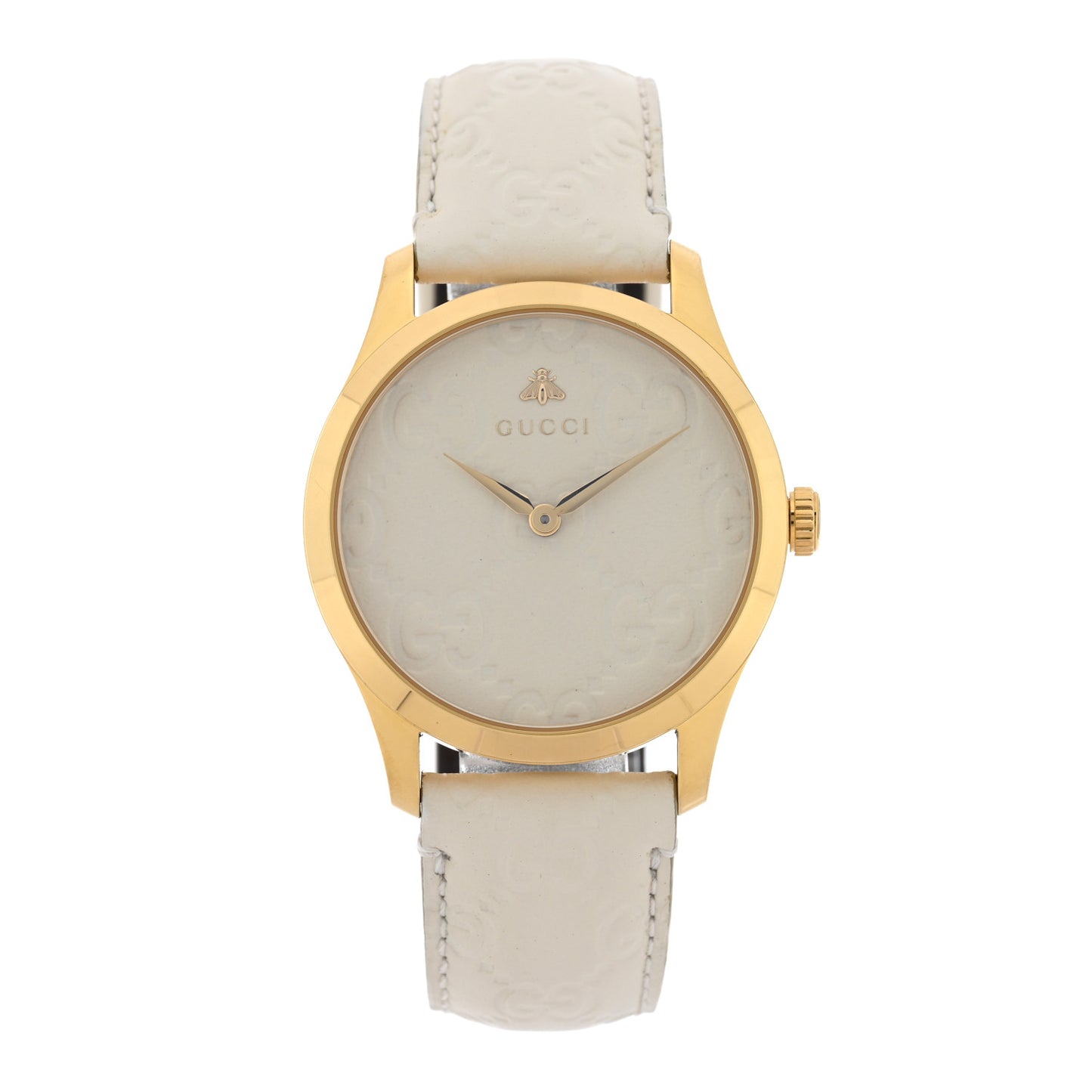 Stainless Steel Calfskin 38mm G-Timeless Quartz Watch White
