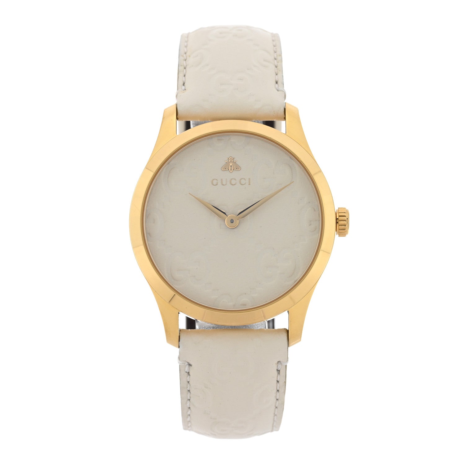 Gucci Stainless Steel Calfskin 38mm G-Timeless Quartz Watch White 1 of 4