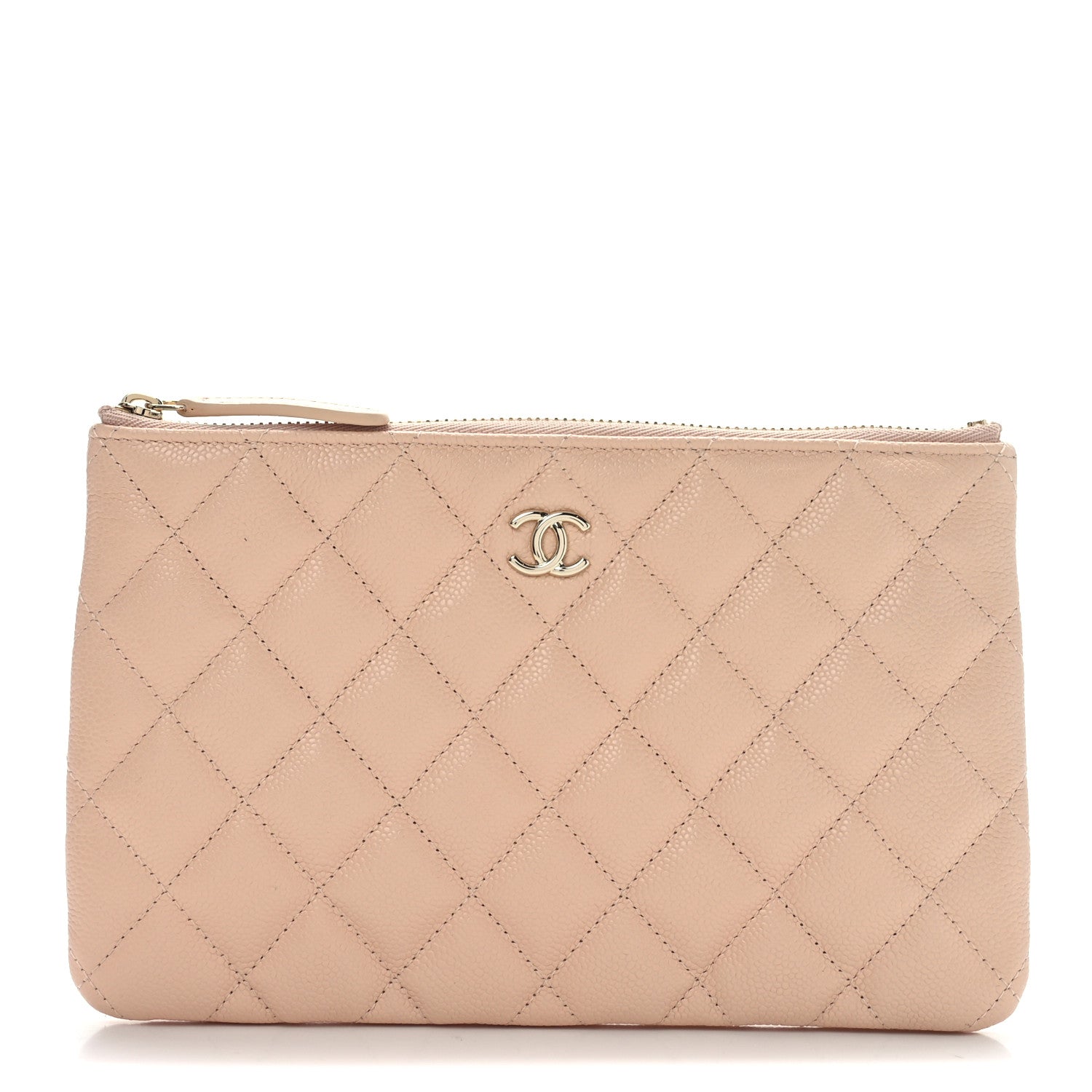 Chanel Caviar Quilted Cosmetic Case Beige 26 of 27