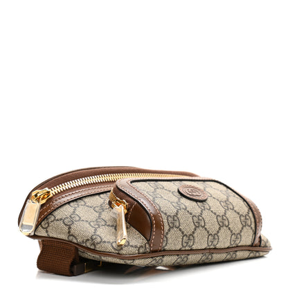 Gucci GG Supreme Monogram Textured Calfskin Retro Interlocking G Belt Bag Beige Ebony Brown Sugar 4 of 12