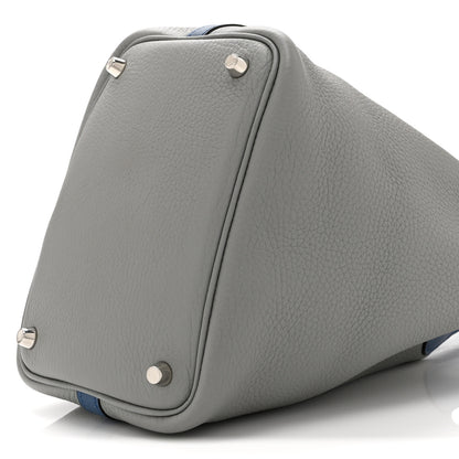 Hermes Taurillon Clemence Picotin Lock 18 PM Gris Mouette Bleu Agate 10 of 10
