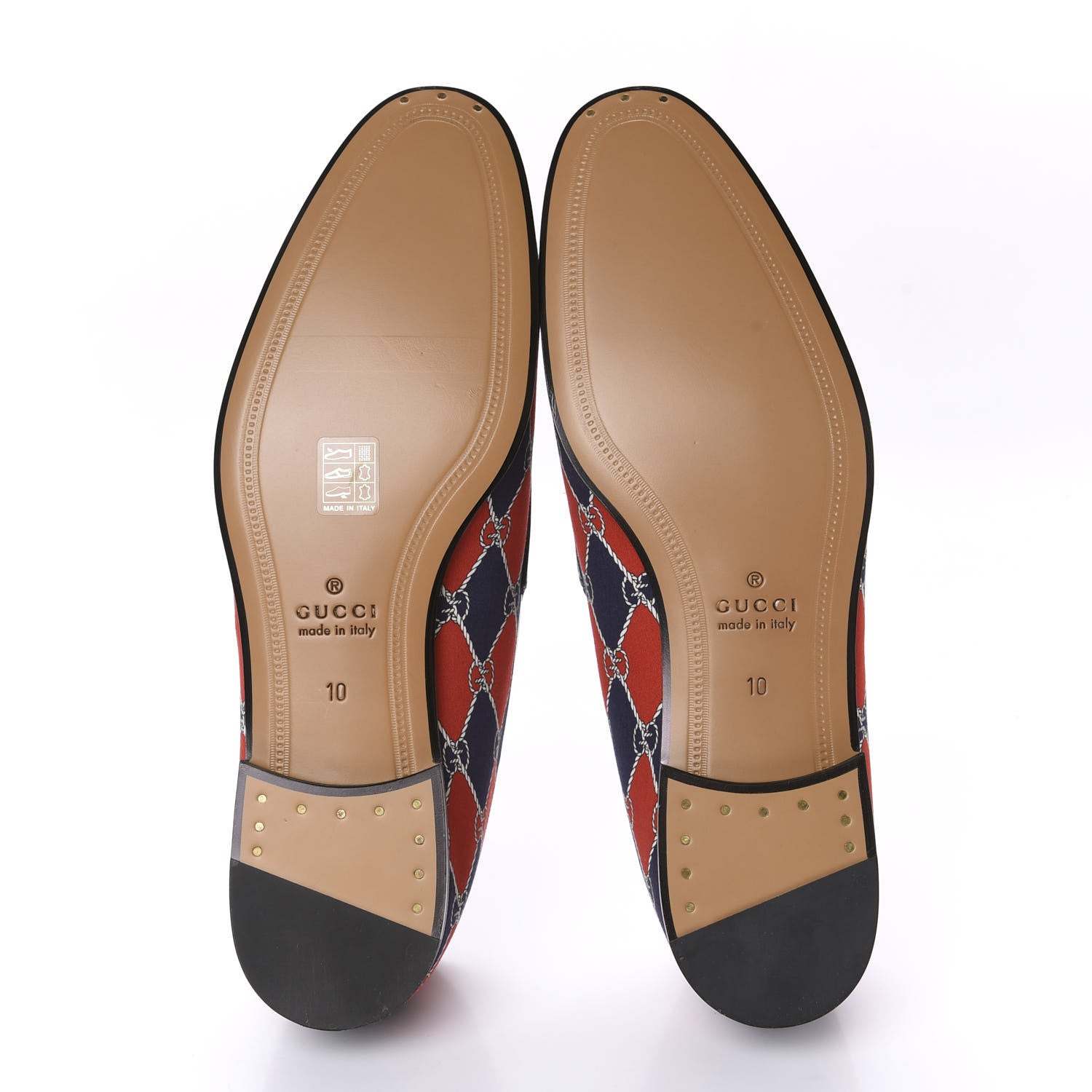 Gucci Mini GG Rhombus Chain Horsebit Mens Jordaan Loafers 10 Royal Bleuett Red 5 of 10