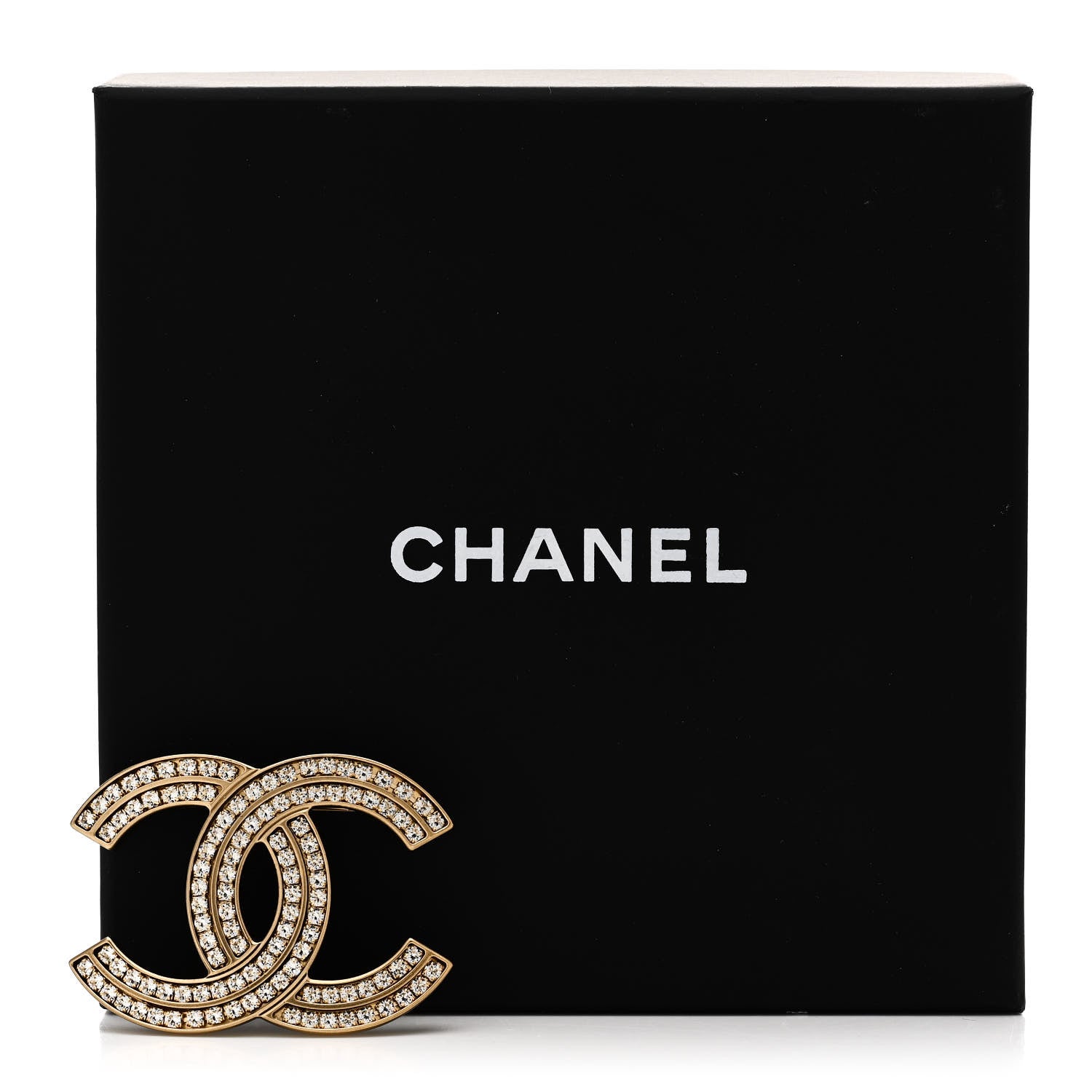 Chanel Crystal CC Brooch Gold 5 of 5