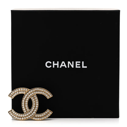 Chanel Crystal CC Brooch Gold 5 of 5