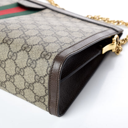 Gucci GG Supreme Monogram Web Medium Ophidia Chain Shoulder Bag Brown 13 of 17