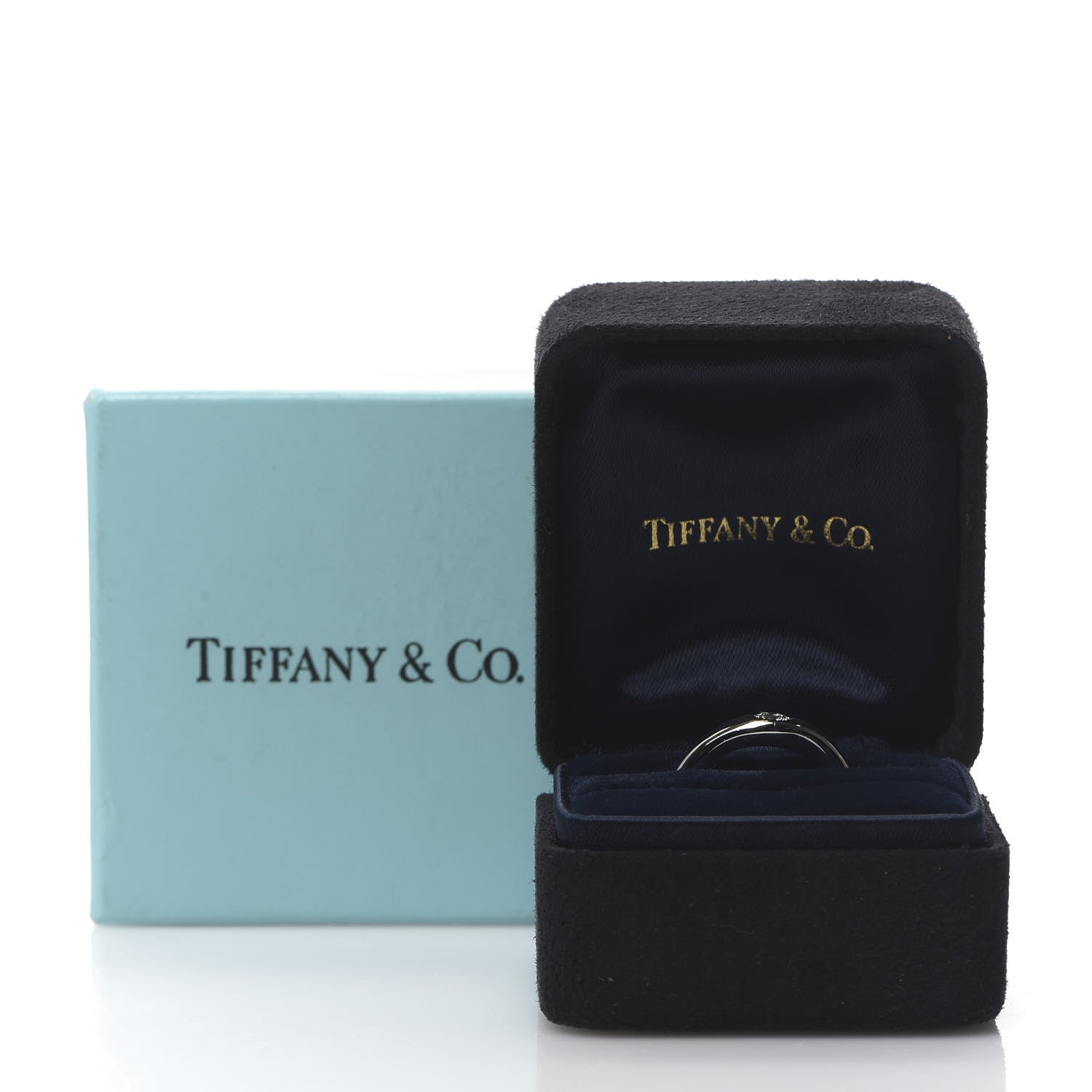 Tiffany Platinum Diamond Elsa Peretti Curved Band Ring 48 4.5 6 of 6