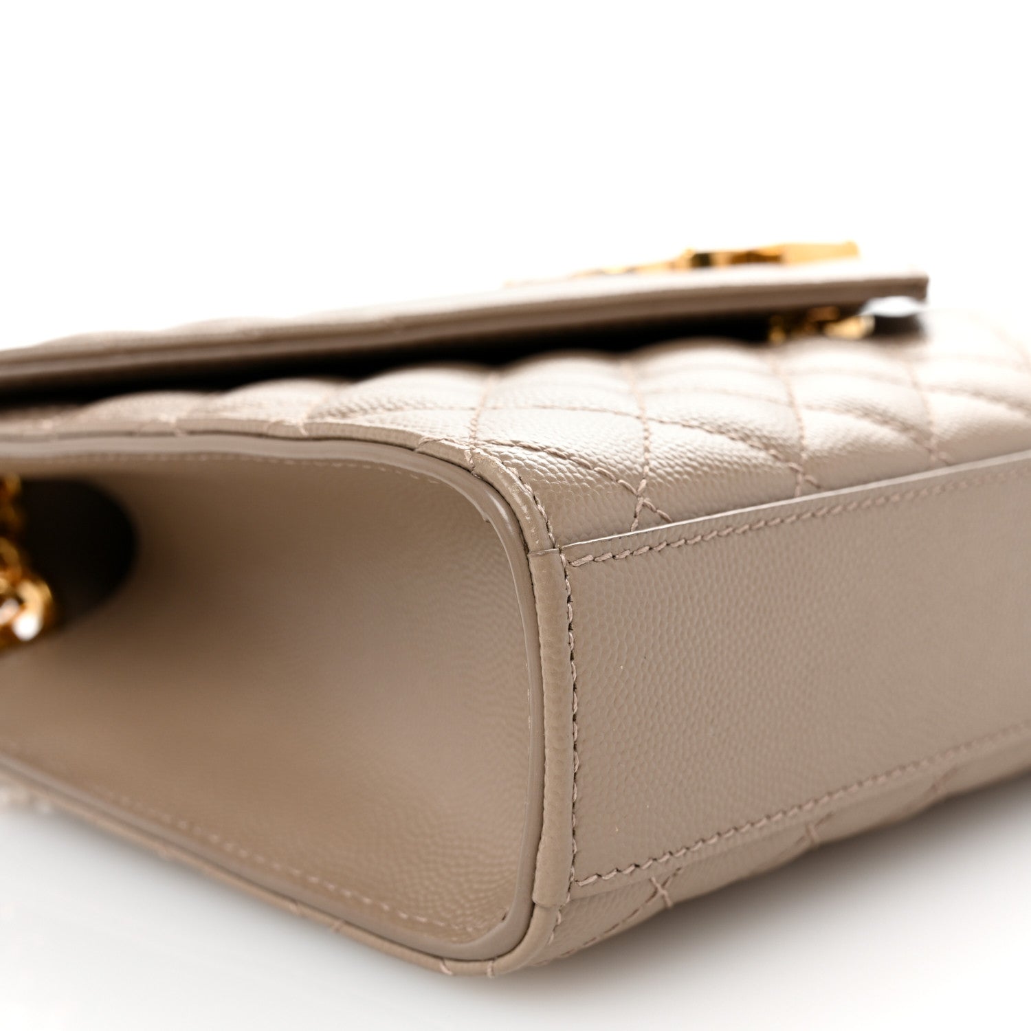 Saint Laurent Grain De Poudre Textured Mixed Matelasse Triquilt Medium Monogram Satchel Dusty Grey 8 of 9