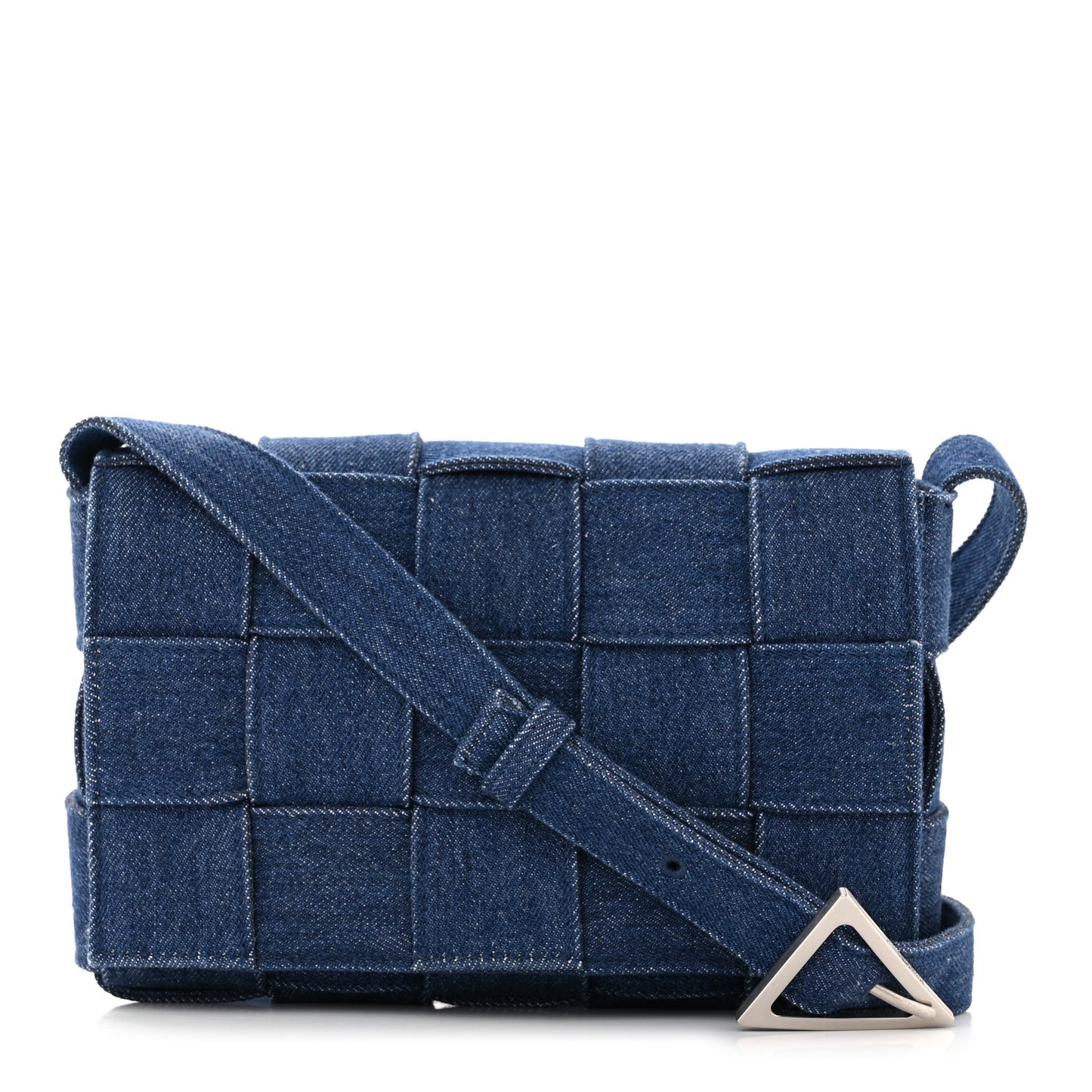 Denim Maxi Intrecciato Cassette Crossbody Bag Indigo