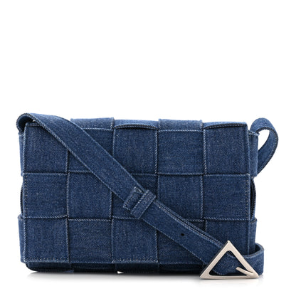 Bottega Veneta Denim Maxi Intrecciato Cassette Crossbody Bag Indigo 1 of 10