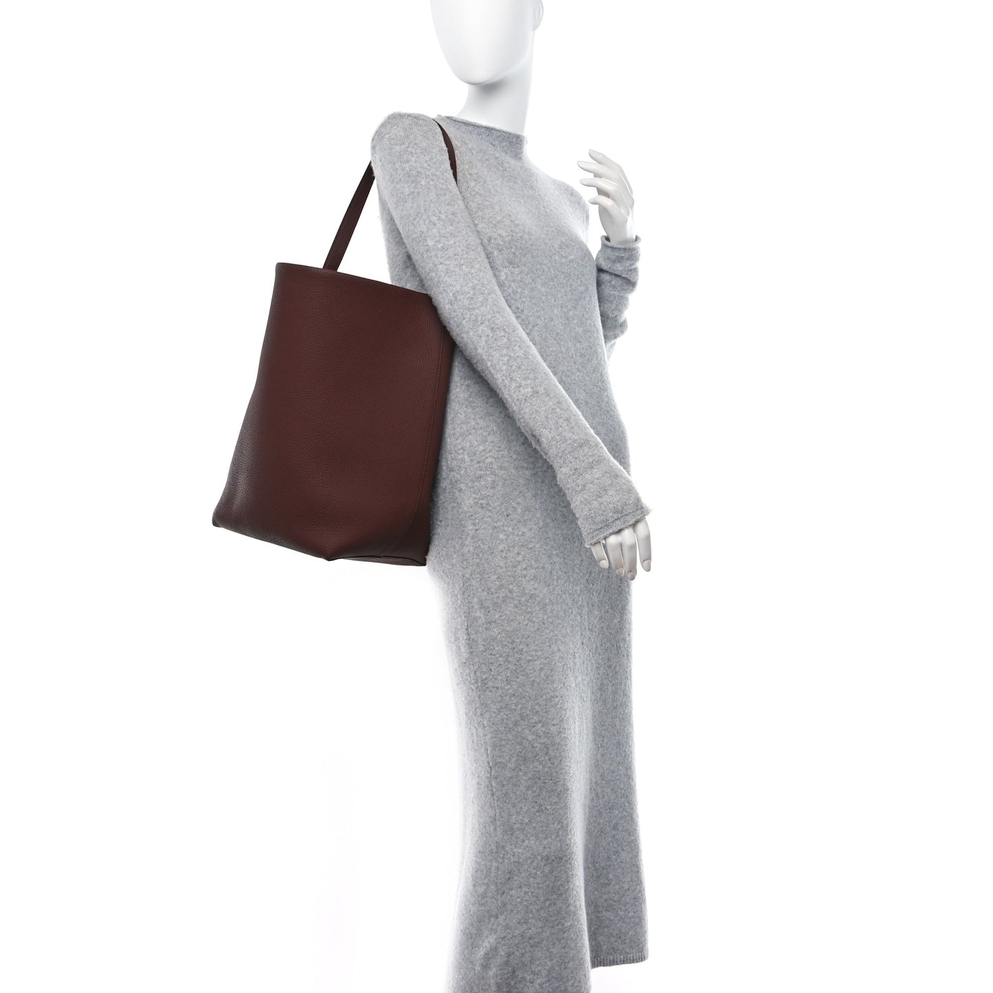 Grained Calfskin Large N/S Park Tote Burnt Red