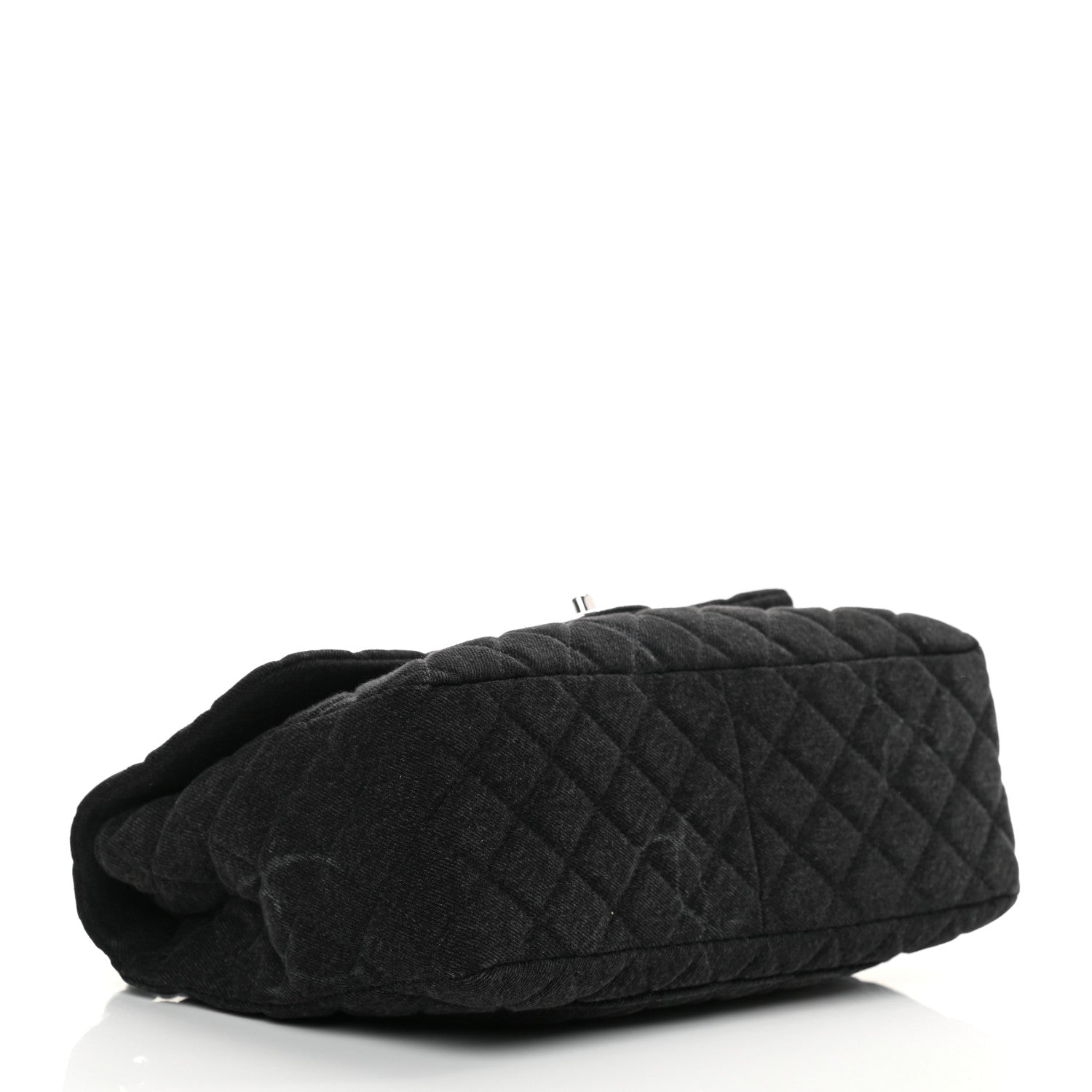 Chanel Denim Quilted CC Print Jumbo Single Flap Black 3 of 9