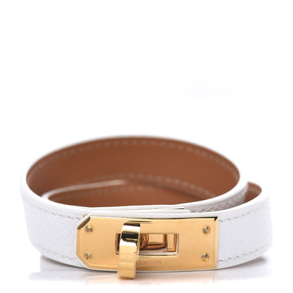 Hermes Epsom Kelly Double Tour Bracelet S White 1 of 7