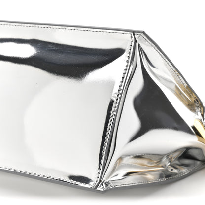 Jacquemus Metallic Patent Calfskin La Pochette Rond Carre Silver 8 of 12
