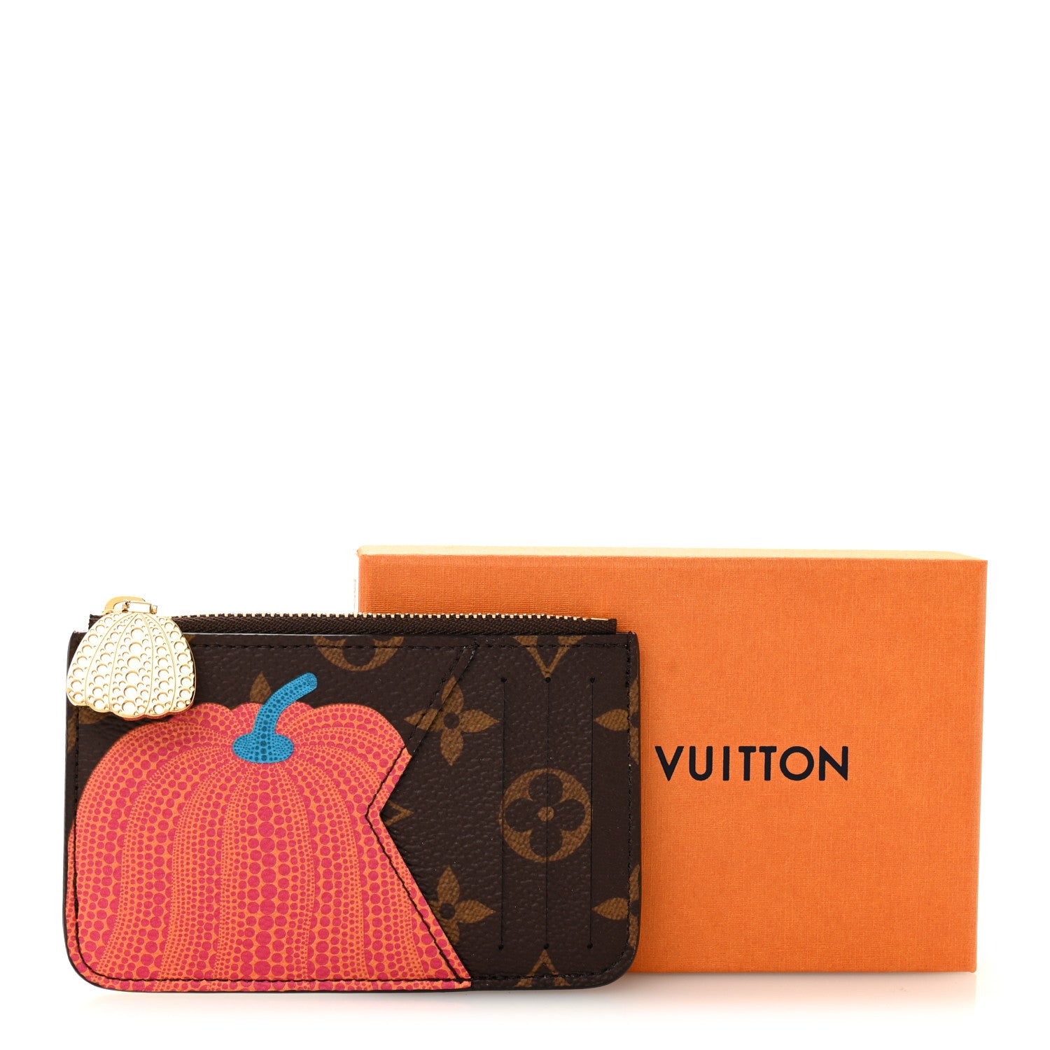 Louis Vuitton LV X YK Monogram Kusama Pumpkin Zipped Romy Card
