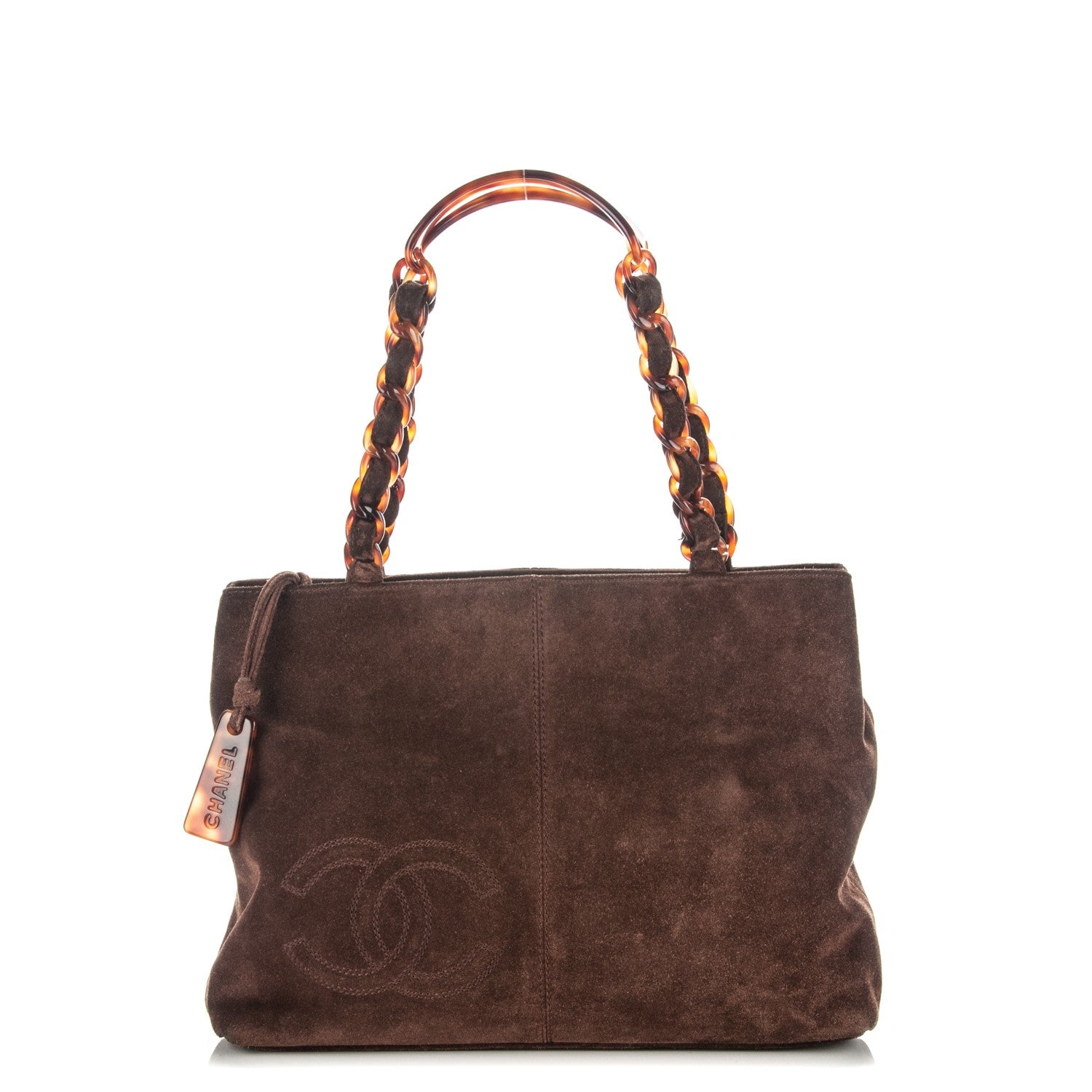 Chanel Suede Bekko Chain CC Shopping Tote Dark Brown 1 of 7