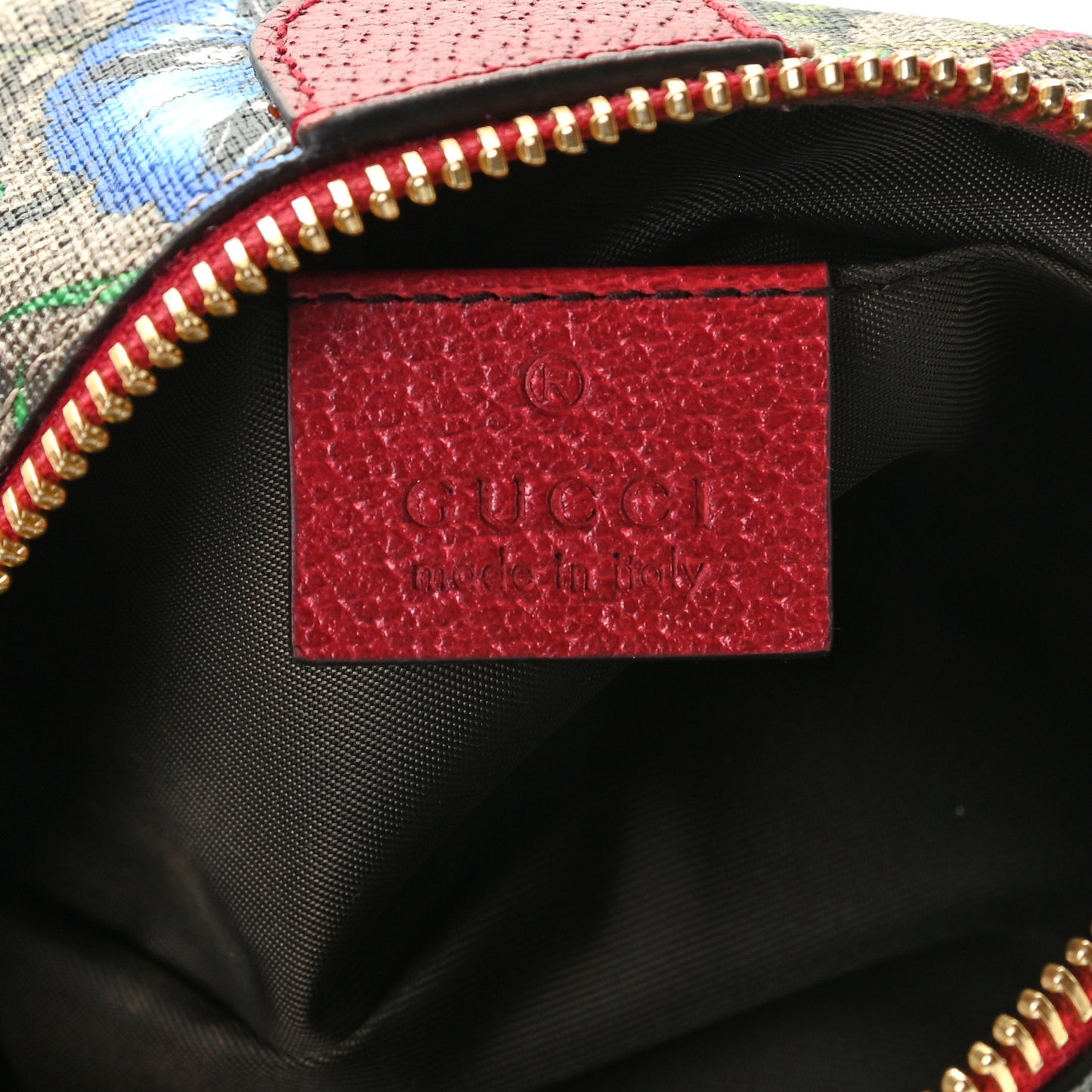 Soft GG Supreme Monogram Flora Calfskin Small Ophidia Cosmetic Case Beige Ebony Multicolor Rosso