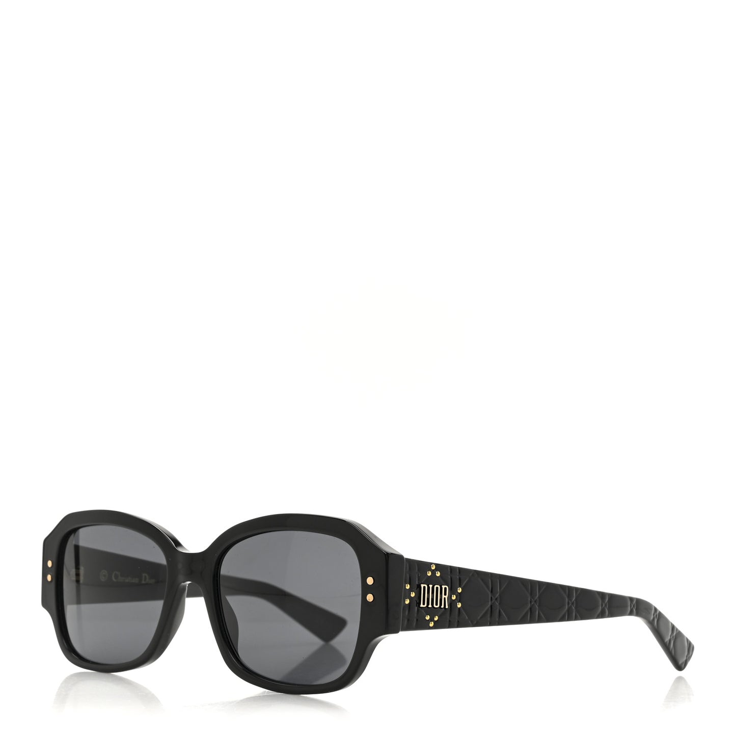 Acetate Cannage Lady Dior Studs 5 Sunglasses Black