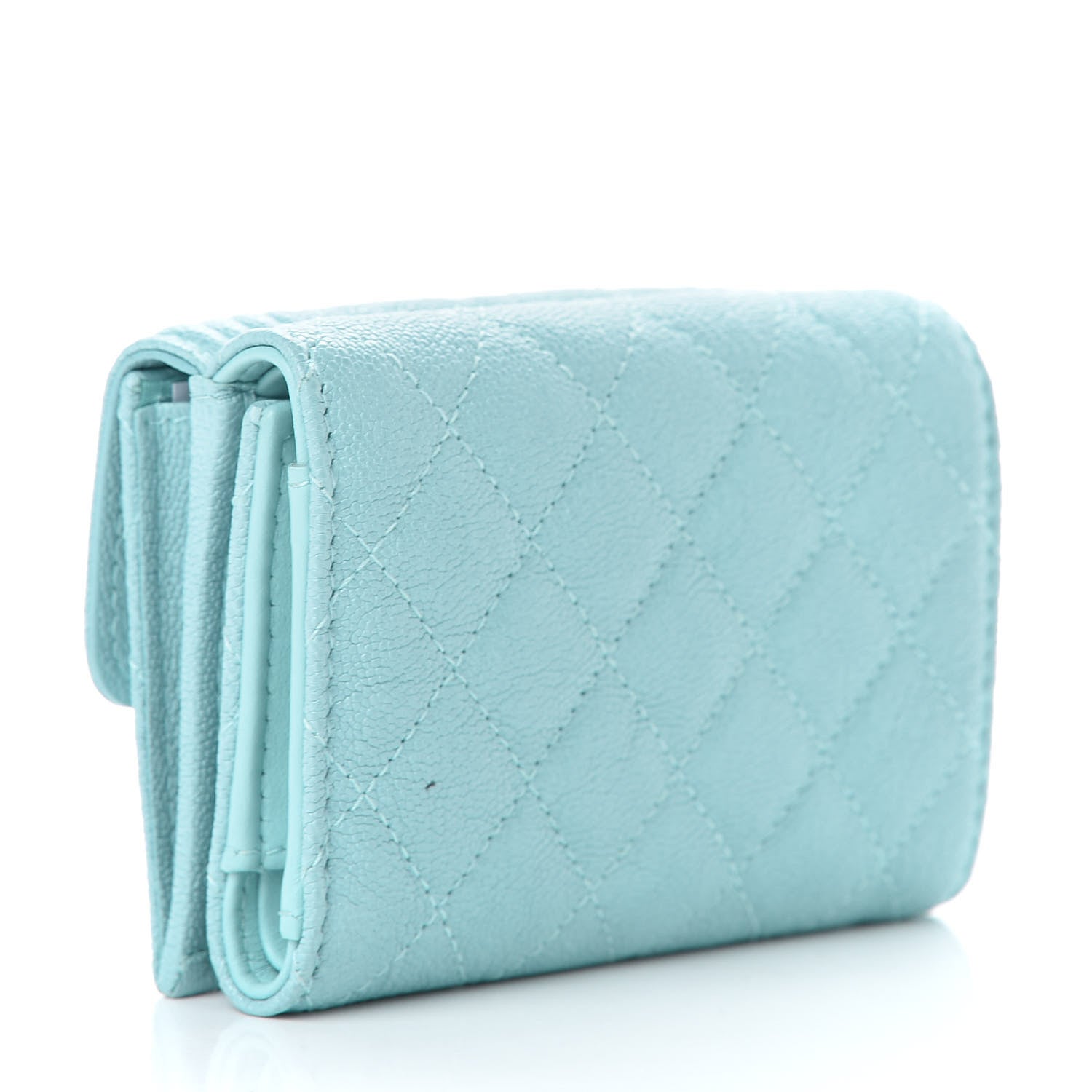 Chanel Caviar Quilted Small Boy Flap Wallet Light Blue 3 of 8