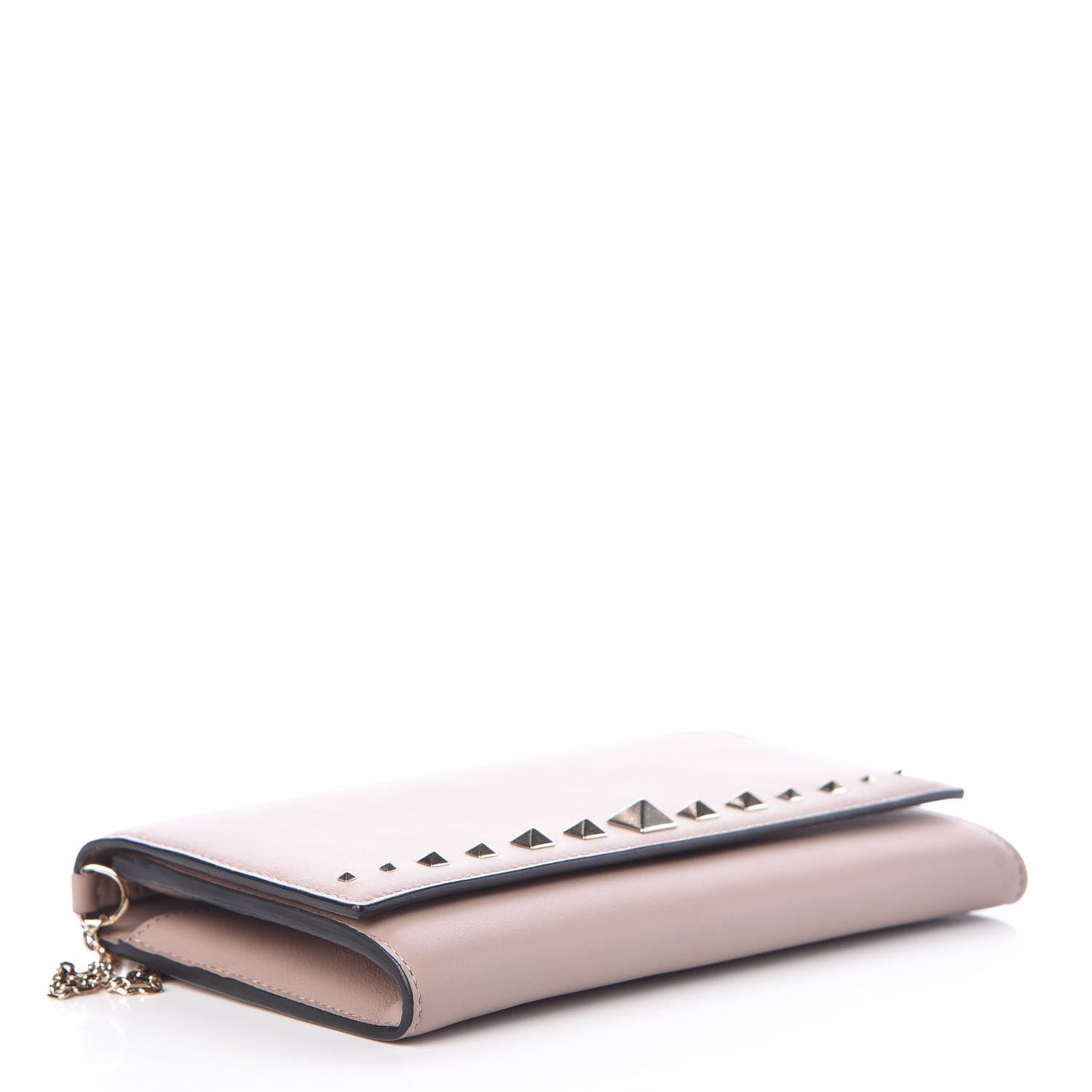 Valentino Garavani Vitello Rockstud Crossbody Wallet on Chain Poudre 4 of 8