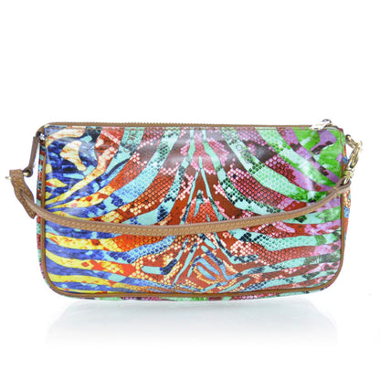 Jimmy Choo Glazed Canvas Exotic Print Clutch 1 of 11