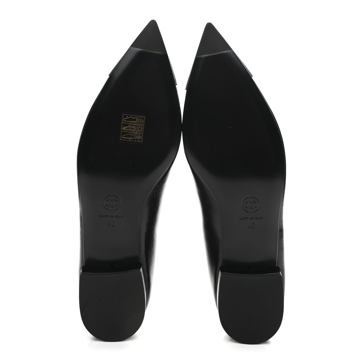 Shiny Lambskin Grosgrain Pearl Mary Jane Flats 40 Black