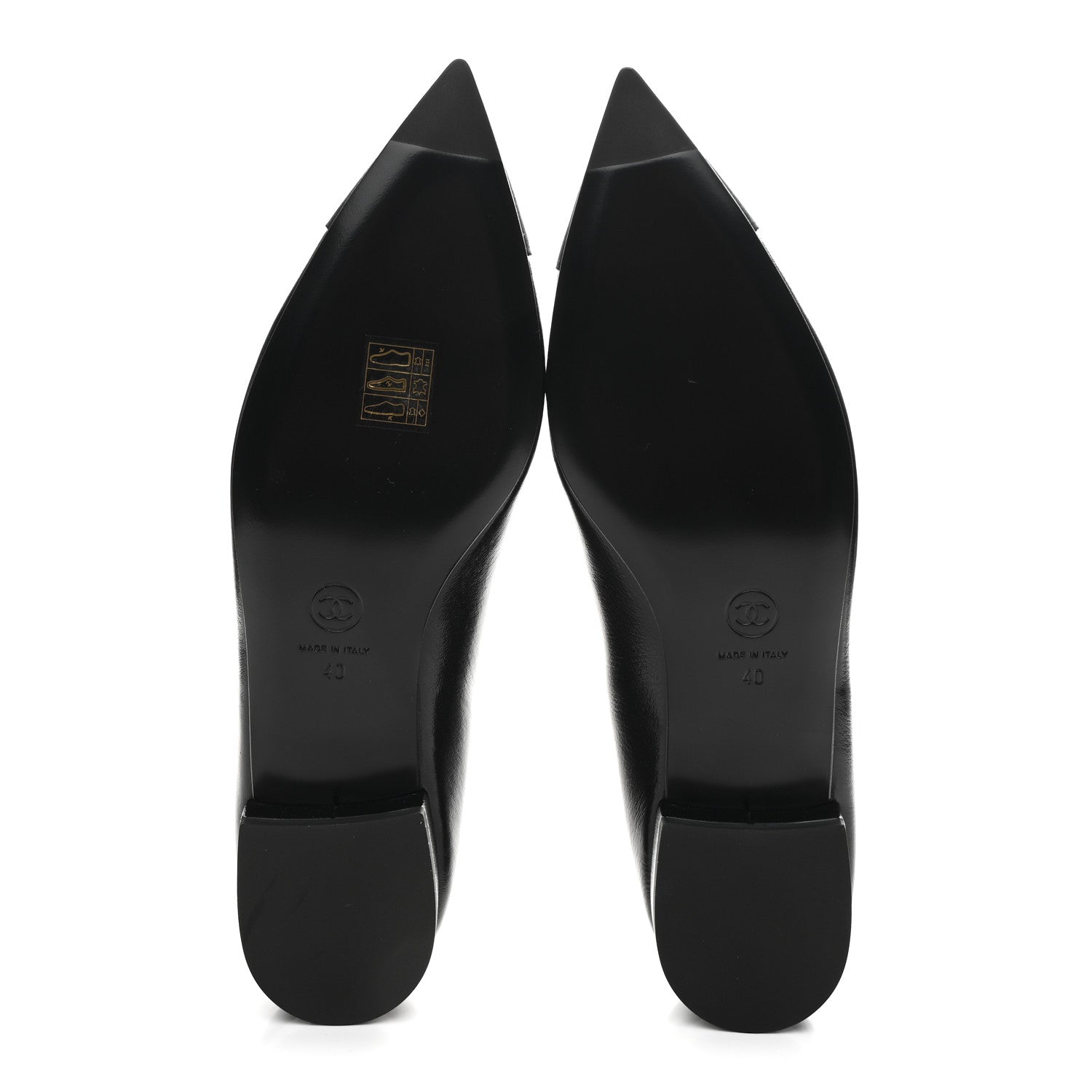Chanel Shiny Lambskin Grosgrain Pearl Mary Jane Flats 40 Black 6 of 10