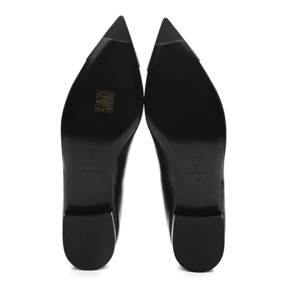Chanel Shiny Lambskin Grosgrain Pearl Mary Jane Flats 40 Black 6 of 10