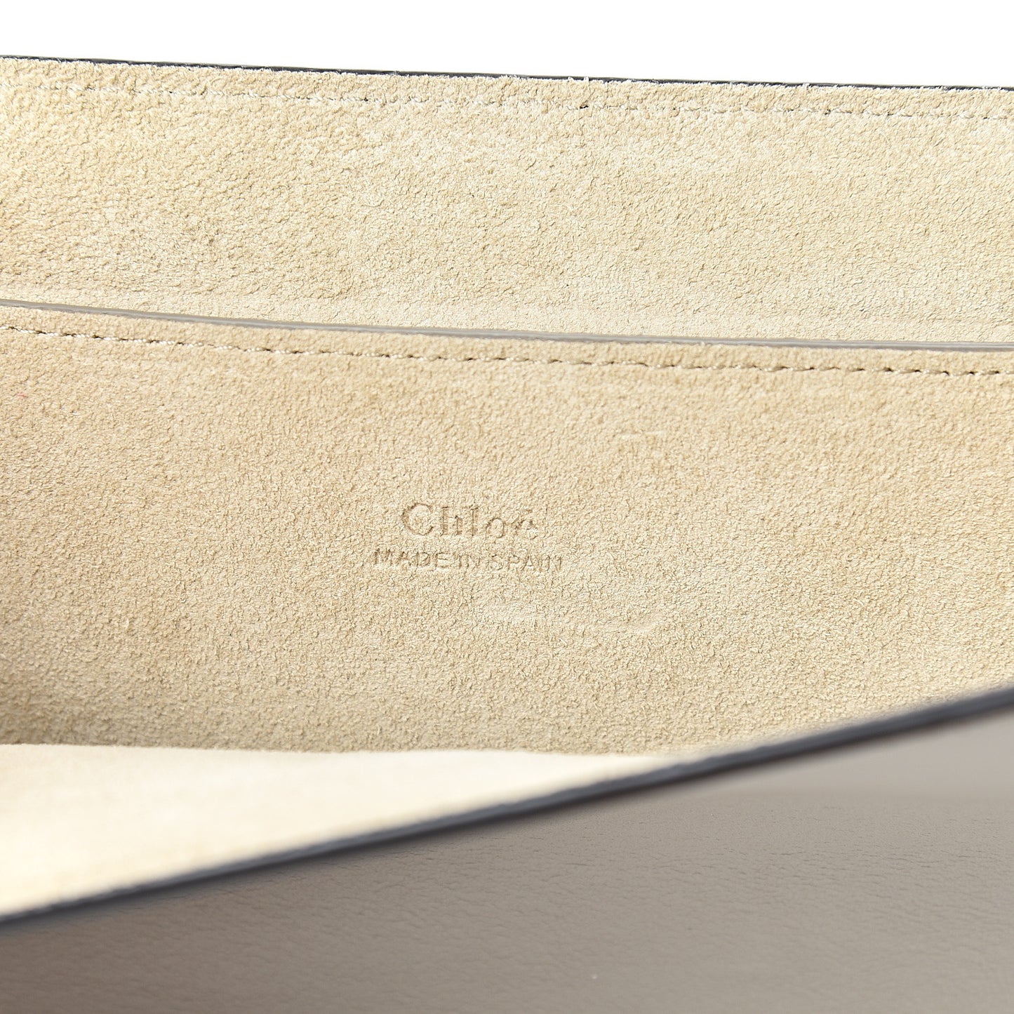 Suede Calfskin Faye Clutch Motty Grey