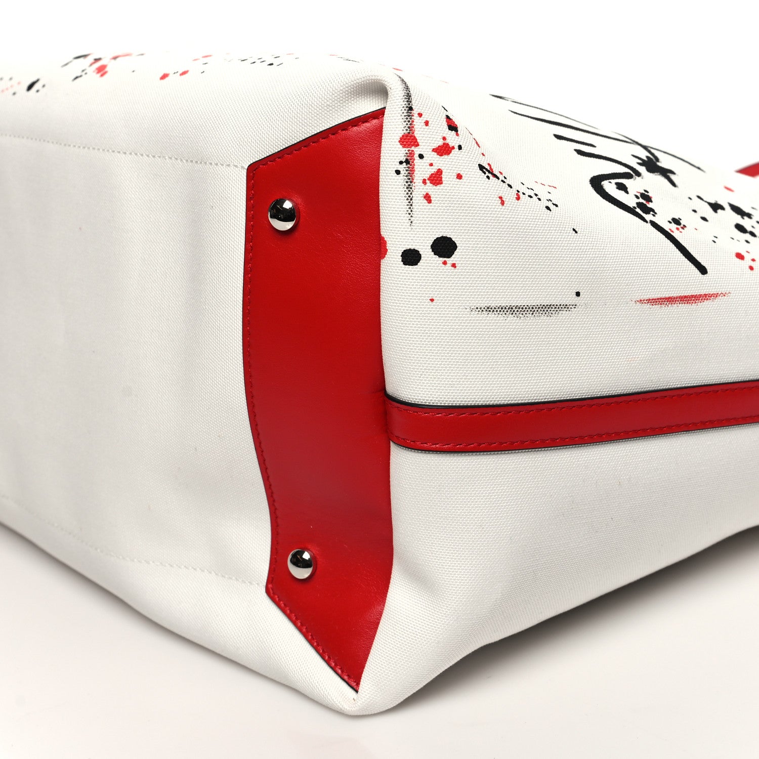Christian Louboutin Canvas Frangibus Tote White Multicolor 10 of 10