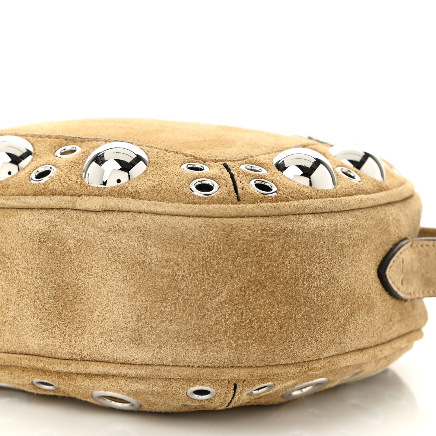 Suede Studded Nellcote Crossbody Bag Havana Beige