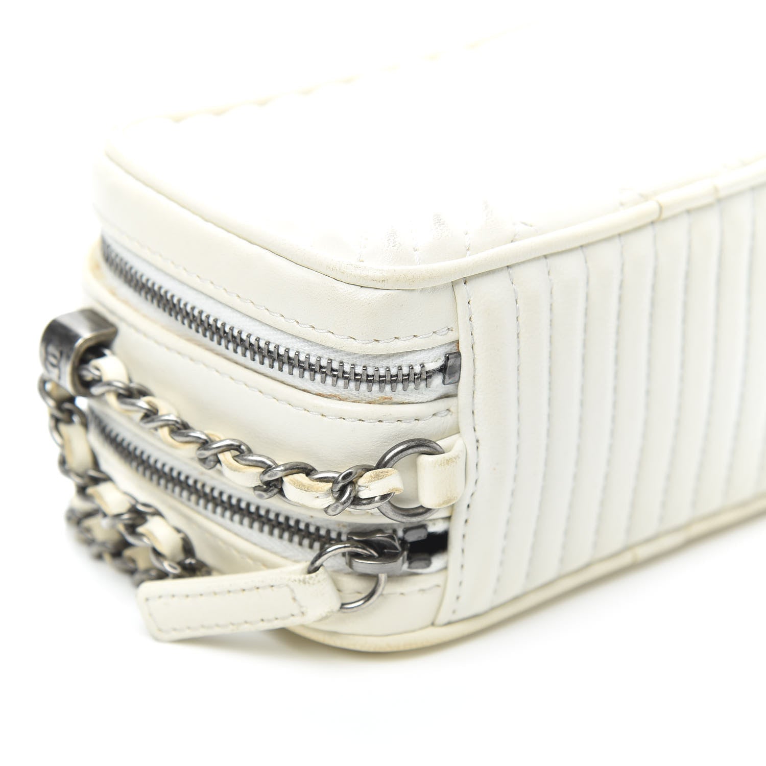 Chanel Lambskin Quilted Mini Coco Boy Camera Bag White 10 of 11