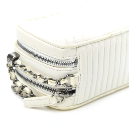 Chanel Lambskin Quilted Mini Coco Boy Camera Bag White 10 of 11