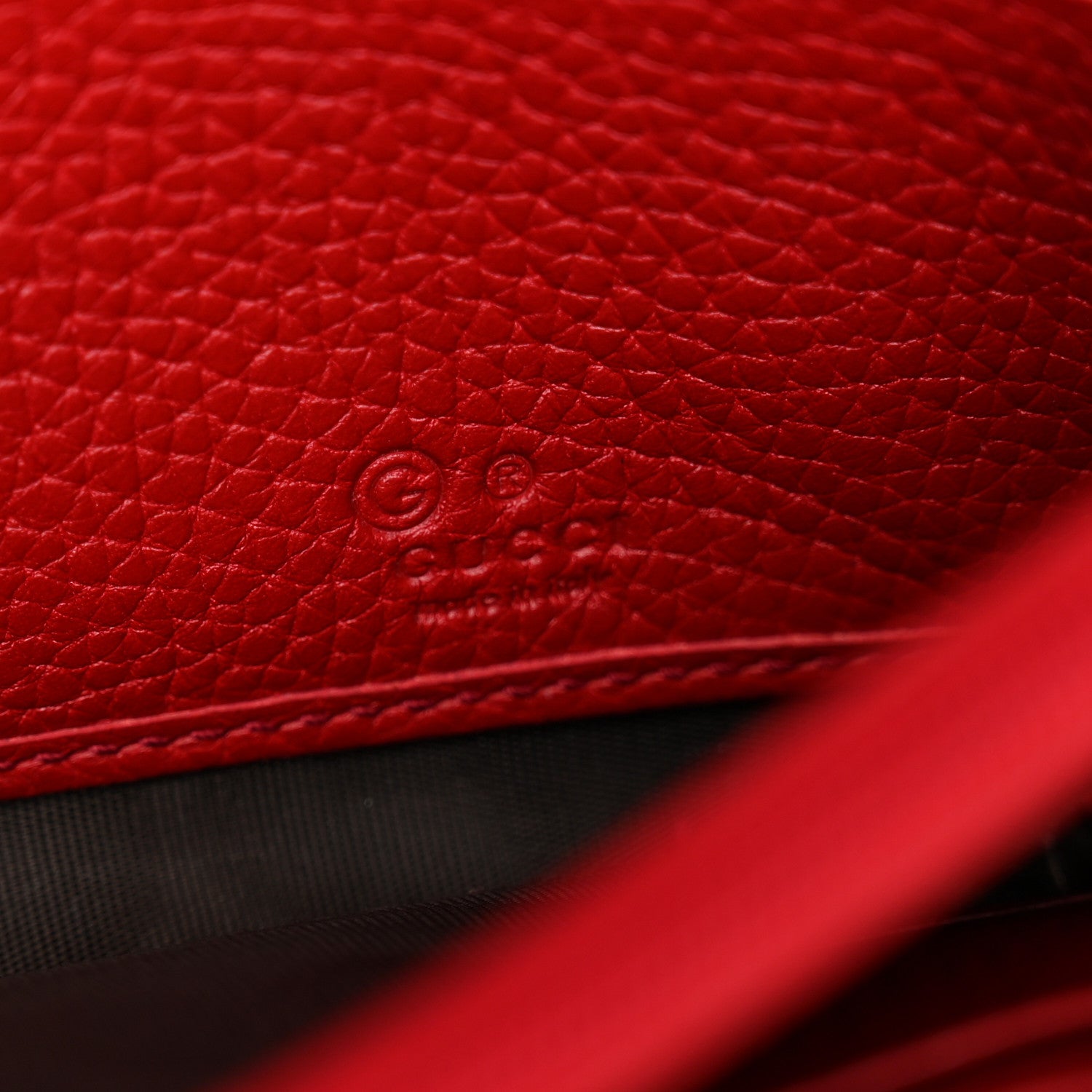 Gucci Pebbled Calfskin Large Soho Continental Wallet Red 7 of 8