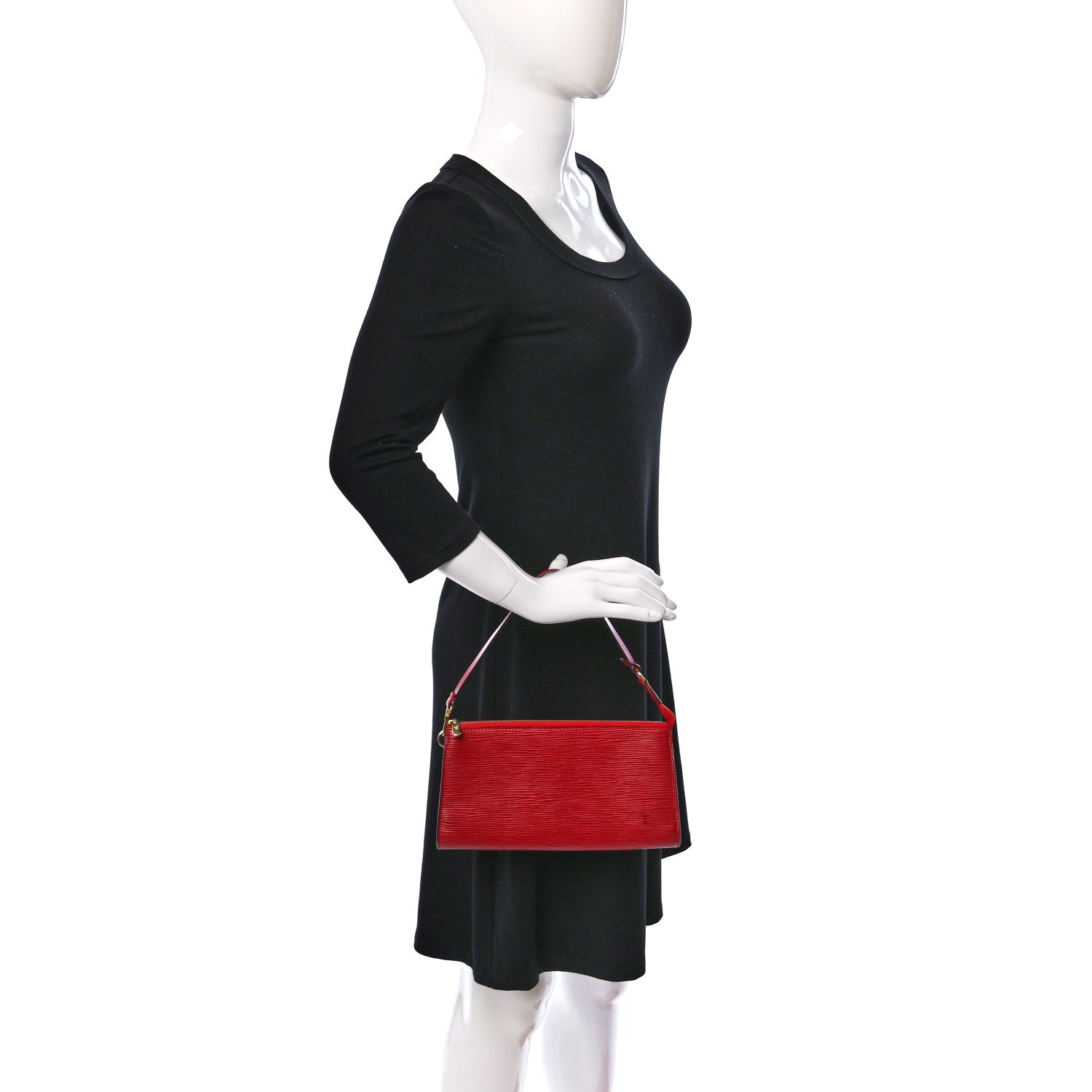 Louis Vuitton Epi Pochette Accessories 24 Castillan Red 2 of 9