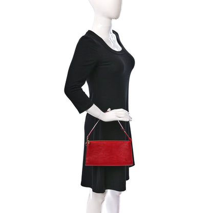 Louis Vuitton Epi Pochette Accessories 24 Castillan Red 2 of 9
