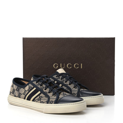 Gucci Monogram Web Sneakers 38.5 Navy Blue 8 of 8