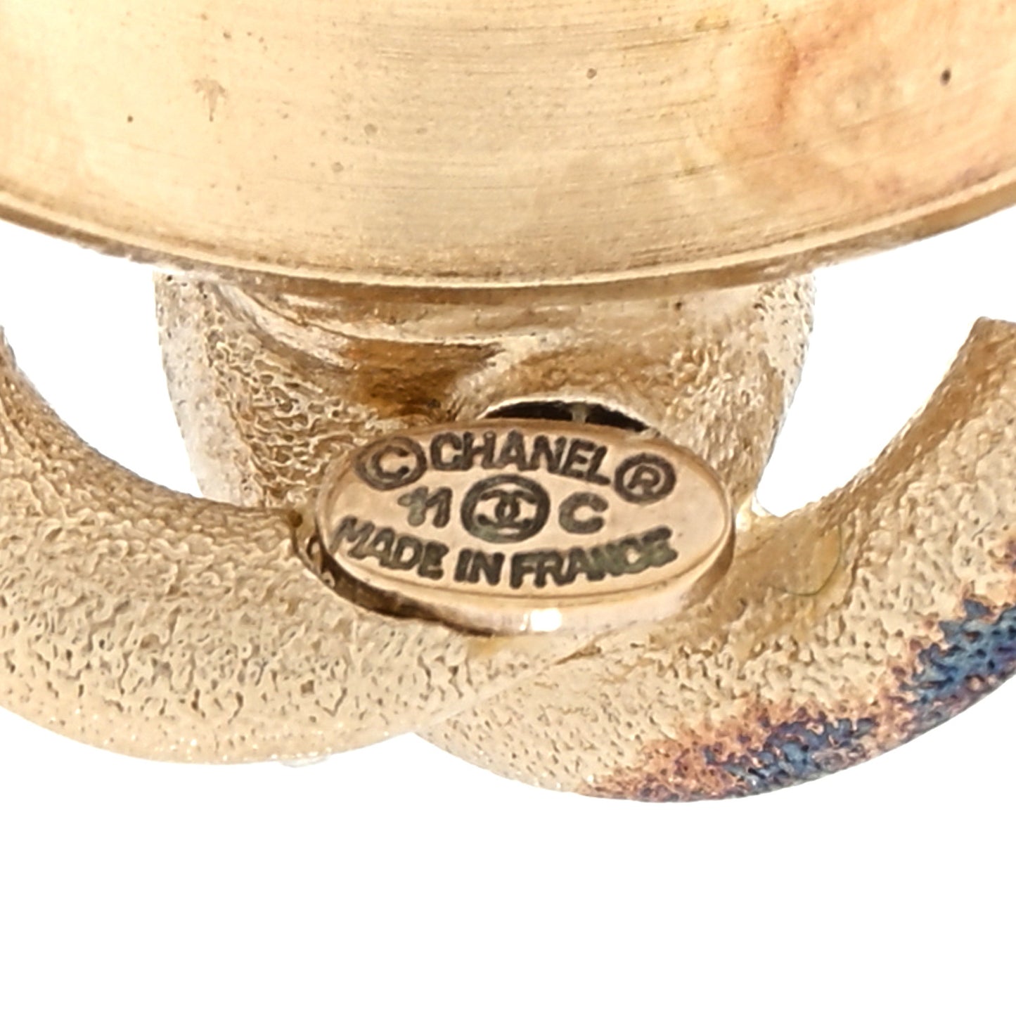 Crystal Double CC Ring 48 4.5 Light Gold