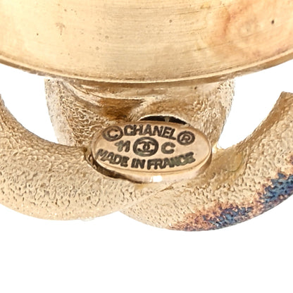 Chanel Crystal Double CC Ring 48 4.5 Light Gold 4 of 4