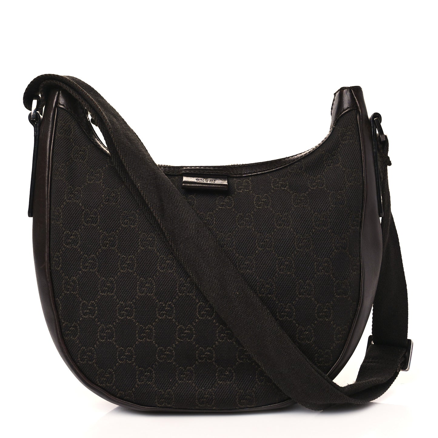 Denim Monogram Shoulder Bag Brown