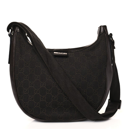 Gucci Denim Monogram Shoulder Bag Brown 1 of 12